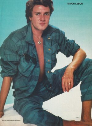 Simon Le Bon teen magazine pinup clipping barefoot open shirt Teen Set Duran Duran