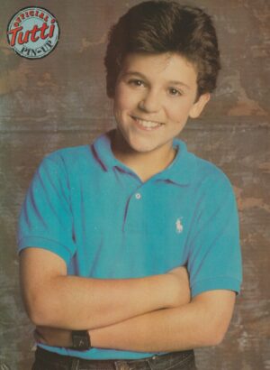 Fred Savage teen magazine pinup clipping blue shirt crossed arms polo Tutti Frutti