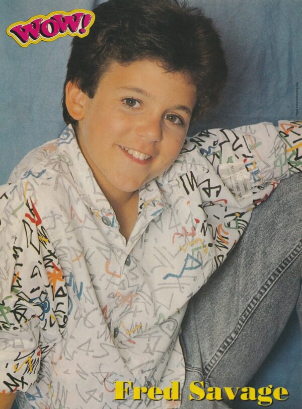 Fred Savage open legs sitting down Wow magazine