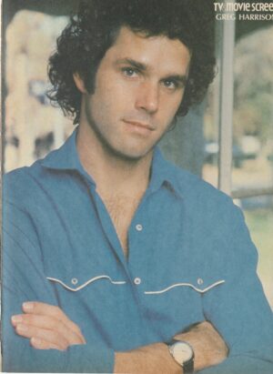 Gregory Harrison Bo Derek teen magazine pinup blue shirt crossed arms