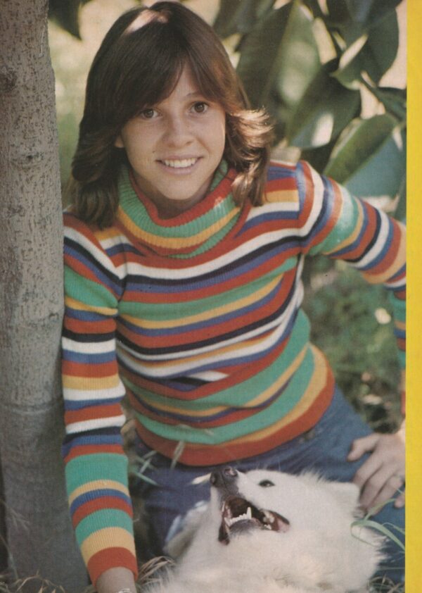 Kristy Mcnichol teen magazine pinup white dog playing Teen Beat