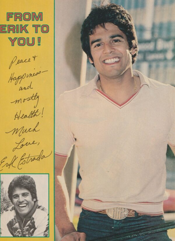 Lance Kerwin Erik Estrada teen magazine pinup brown white shirt young boy - Image 2