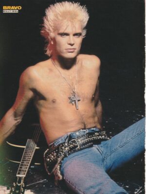 Billy Idol teeen magazine pinup shirtless jeans Bravo rock idol