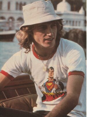 Andy Gibb boat water white hat pix Tiger Beat pinup