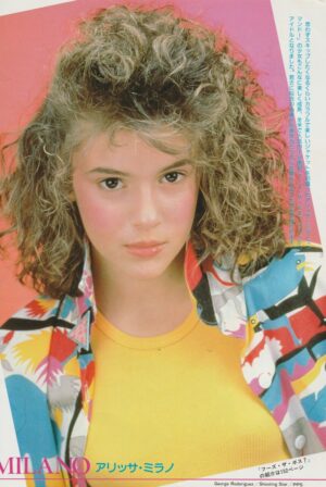 Alyssa Milano teen magazine pinup clipping Japan yellow shirt young age 16