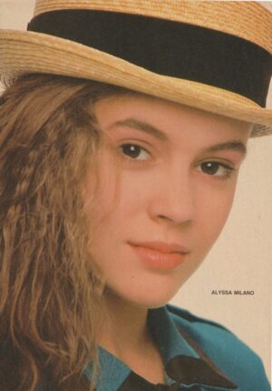 Alyssa Milano teen magazine pinup clipping straw hat Teen Machine