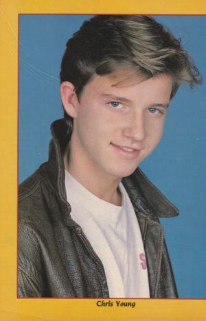 Chris Young teen magazine pinup leather jacket Teen Machine hottie pix