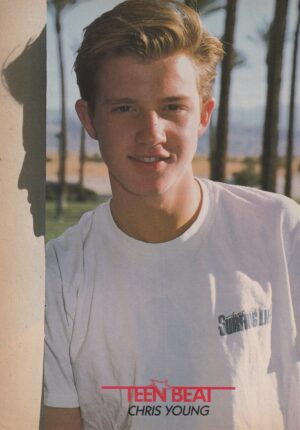 Chris Young Kirk Cameron teen magazine pinup surfing life white shirt