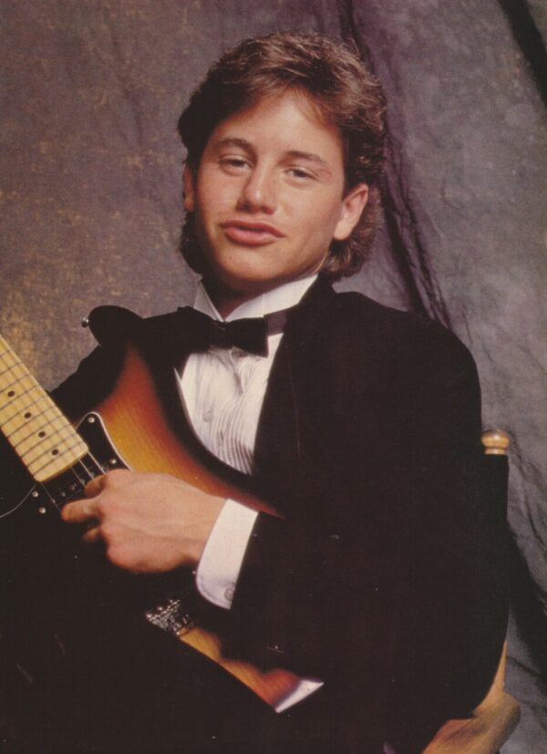 Kirk Cameron guitar suit tie dressed up teen pinup