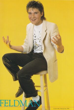 Corey Feldman teen magazine pinup bar stool Japan black slacks