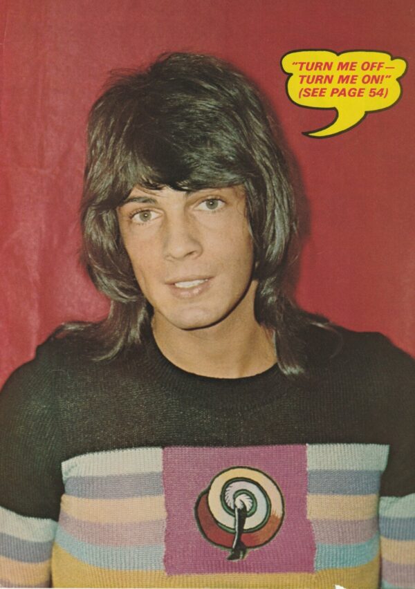 David Cassidy teen magazine pinup clipping sweater Teen Beat