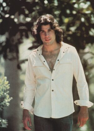 John Travolta teen magazine pinup trees white shirt Teen Favorites