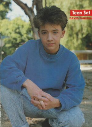 David Faustino teen magazine pinup squatting blue shirt Teen Set