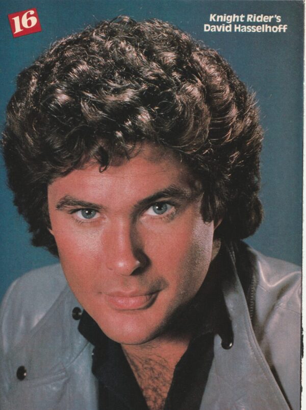 David Hasselhoff teen magazine pinup close up Knight Rider tv show 16 mag