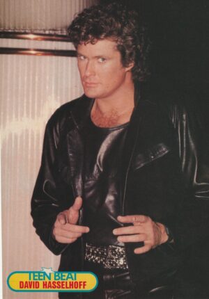 David Hasselhoff teen magazine pinup clipping leather pants jacket Teen Beat sexy pose