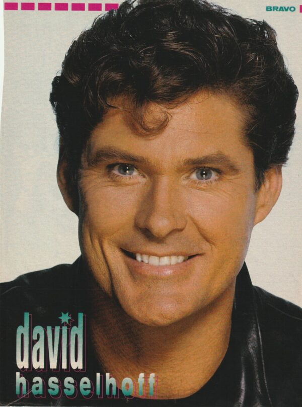 David Hasselhoff teen magazine pinup Bravo close up leather jacket 80's teen idols