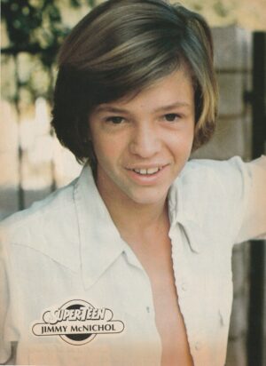 Jimmy Mcnichol open bare chest shirt white Supertten teen idols