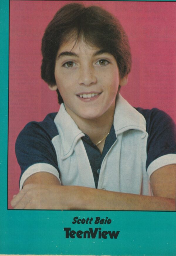 Scott Baio teen magazine pinup clipping arms gold necklace young modeling pix Teen View