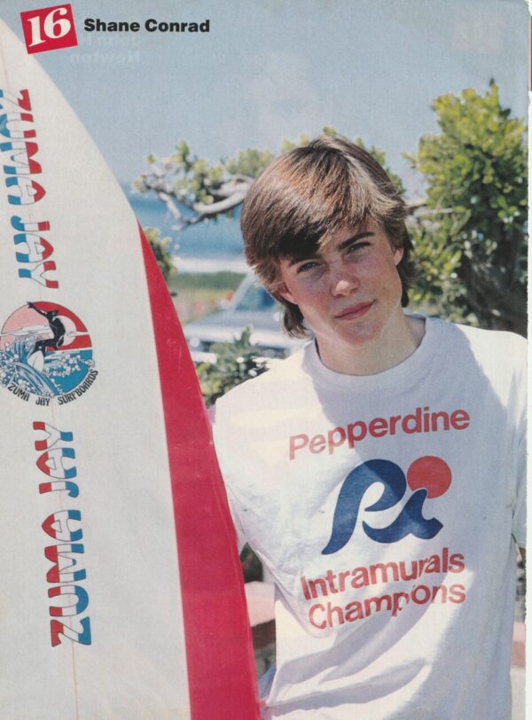 Shane Conrad John Haymes Newton teen magazine pinup Pepperdine shirt surfing 16 mag