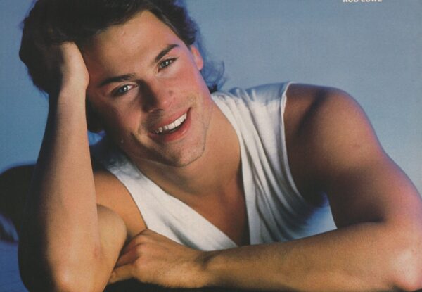 Rob Lowe  teen magazine pinup white shirt buff muscles