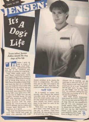 Jensen Ackles teen magazine clipping dog's life BB