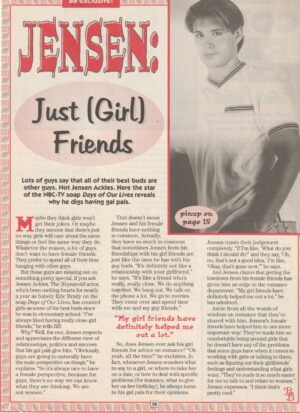 Jensen Ackles teen magazine clipping article Just Girl Friends BB Bop pix