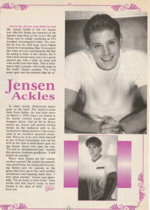 Jensen Ackles teen magazine clipping article listen soap fans BB Bop article