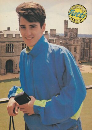 Jonathan Knight Danny Wood teen magazine pinup Tutti Frutti blue jacket