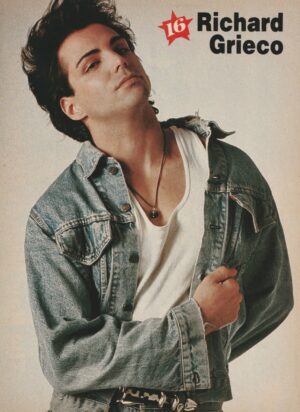 Richard Grieco teen magazine pinup clipping jean jacket 16 mag smirk