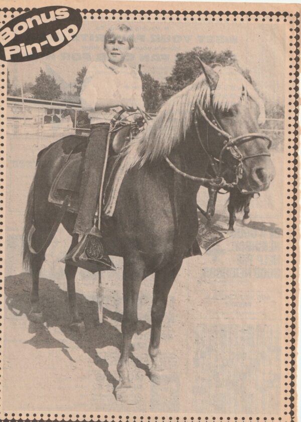 Ricky Schroder pinup horse riding black and white pix