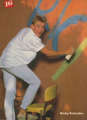 Ricky Schroder spray painting pinup 16 teen idols mag