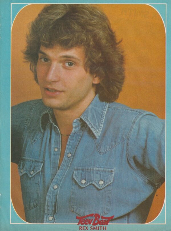 Rex Smith teen magazine pinup clipping jean shirt shirtless barefoot