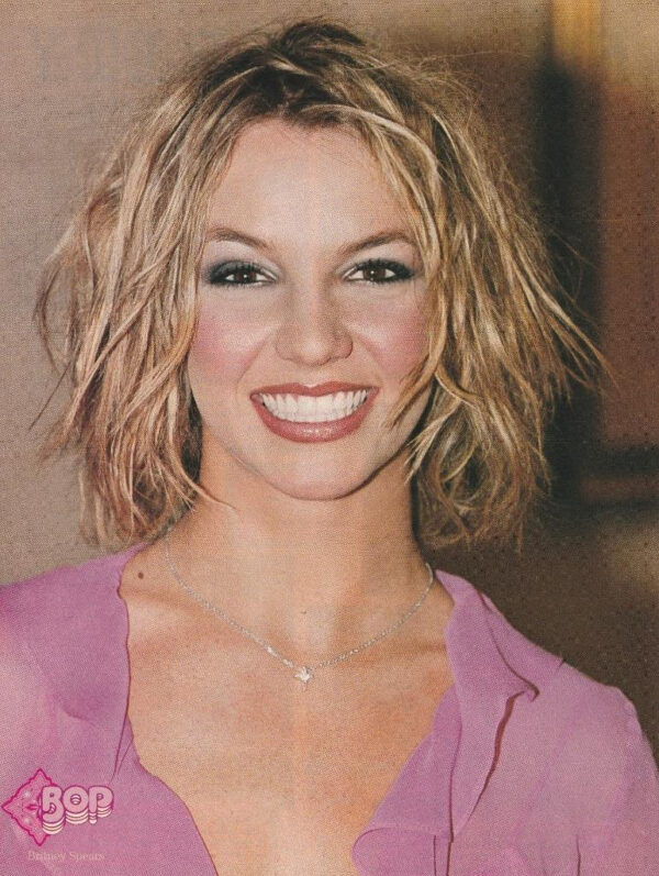 Britney Spears No Authority teen pinup short hair pink top clipping pix Bop RARE