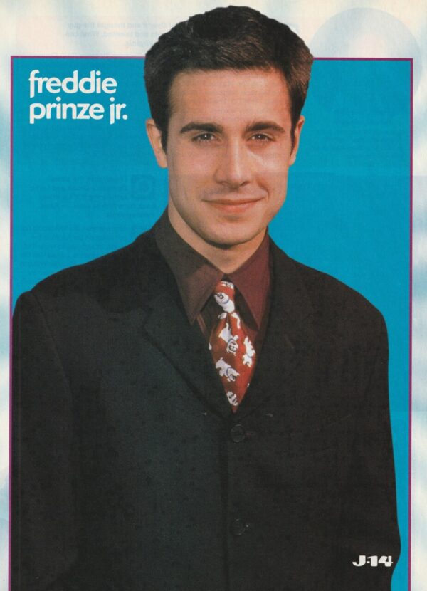 Freddie Prinze Jr. teen magazine pinup clipping red tie J-14 idols