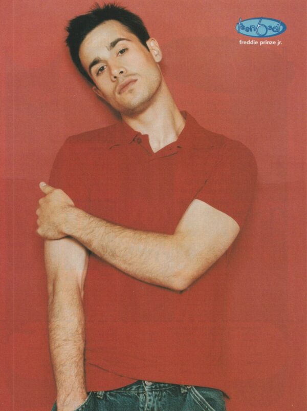 Freddie Prinze Jr. teen magazine pinup jeans red shirt Teen Beat