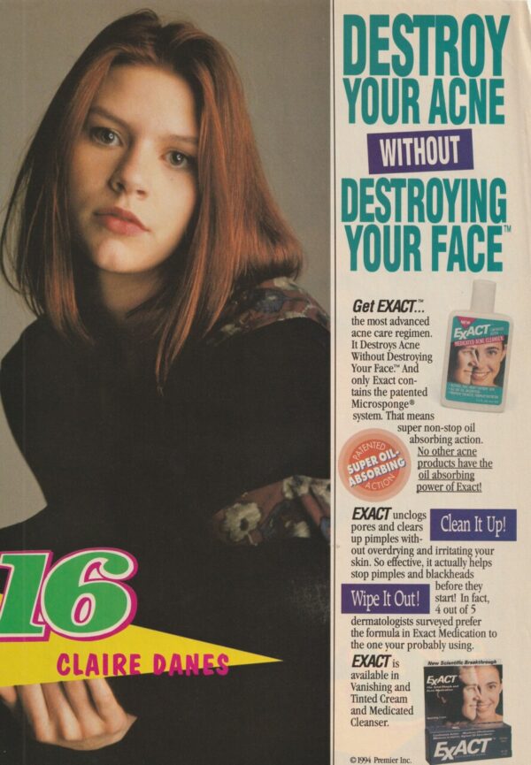 Elijah Wood Claire Danes teen magazine pinup clipping younger days 16 mag close up - Image 2