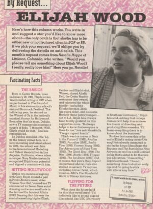 Elijah Wood teen magazine clipping By Request Bop Deep Impact Bop