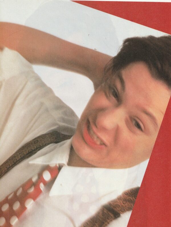 Edward Furlong teen magazine pinup clipping suspenders tie Japan double sided - Image 2