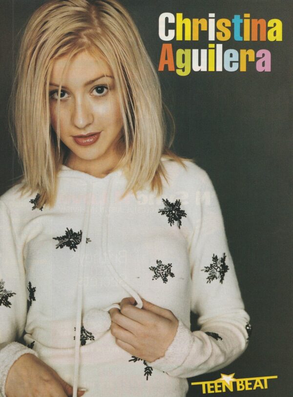 Christina Aguilera teen magazine pinup white shirt 90s super star