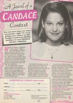 Candace Cameron teen magazine clipping jewel of Candace contest Bop DJ Full House