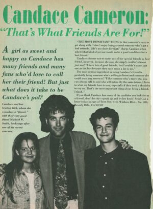 Candace Cameron teen magazine article that's what friends are for Teen Set rare clip Kirk Cameron