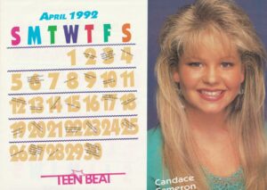 Candace Cameron Jordan Knight teen magazine pinup Calendar April 1992 Teen Beat