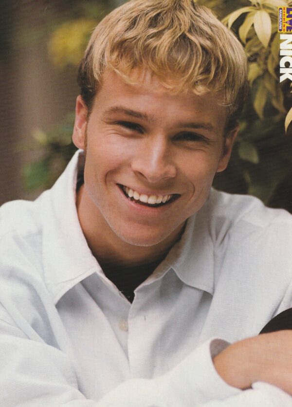 Brian Littrell Peter Andre teen magazine pinup white dress shirt 90's smile Backstreet Boys Live Kicking