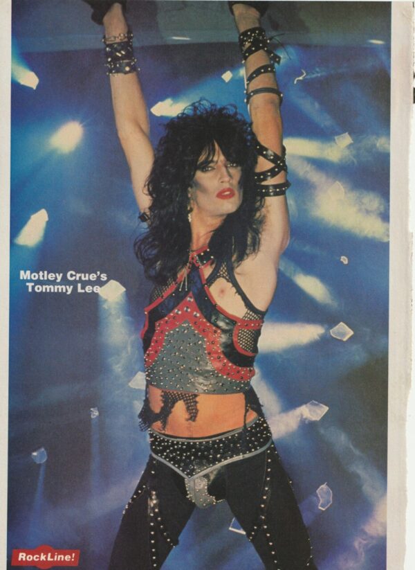 Motley Crue Tommy Lee John Waite teen magazine pinup spandex pants Rock Line