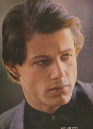 Michael Pare teen magazine pinup lips close up actore Teen Machine confused