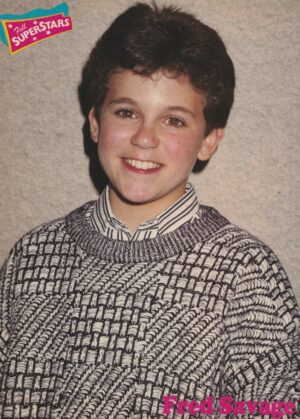 Fred Savage Michael Pare teen magazine pinup Wonder Years sweater actor Superstars