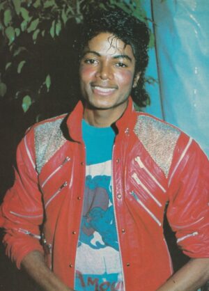 Michael Jackson teen magazine pinup red jacket blue shirt Teen Machine