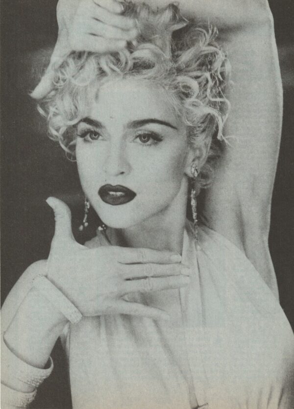 Madonna teen magazine pinup close up hands in hair 80's