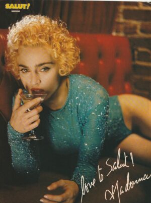 Madonna teen magazine pinup blue sexy drinking wine Japan picture modeling