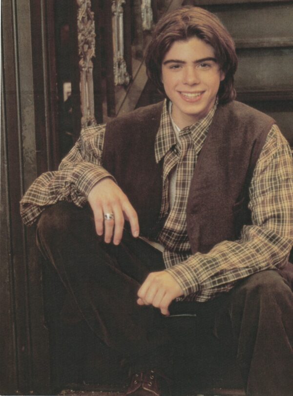 Matthew Lawrence Brotherly Love steps brown pants legs open